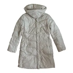 ZK35 UNIQLO ユニクロ ダウンコート ロング丈 ボリューム襟 ホワイト系 レディース Lサイズ