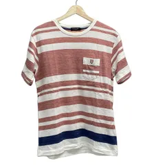 BLACK LABEL CRESTBRIDGE(ブラックレーベルクレストブリッジ) 半袖Tシャツ サイズM メンズ - 白×ピンク×ネイビー ボーダー