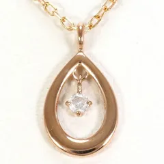 K10PG　ネックレス　necklace　ダイヤ　総重量約0.9g　約40cm