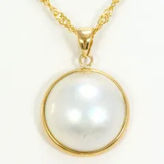 K18YG　ネックレス　necklace　マベパール（真珠）　総重量約4.6g　約40cm