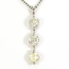 PT900　PT850　ネックレス　necklace　イエローダイヤ　1.00　カード鑑別書　総重量約4.8g　約50cm