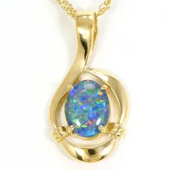 K18YG　ネックレス　necklace　人工石　総重量約3.8g　約42cm