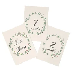 新品 マンスリーカード 14枚セット 月齢フォト 手形 足形（ナチュラル）