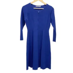 theory luxe(セオリーリュクス) ワンピース サイズ38 M レディース美品  - ブルー 長袖/ひざ丈/ニット