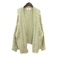 アズールバイマウジー AZUL by moussy カーディガン ニット ケーブル F 緑 グリーン /MN