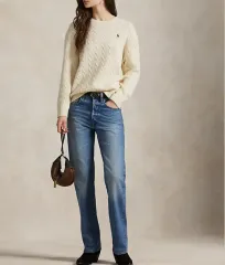 POLO RALPH LAUREN ポロラルフローレン ケーブル ウール カシミア クルーネック セーター 白 XS 現代百貨店 ヒュンダイデパート