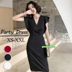 パーティードレス 膝丈 演奏会 膝上丈 ドレス 大人 ワンピース ピアノ 発表会 Vネック 結婚式 ドレス