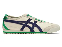 新品未使用 Onitsuka Tiger MEXICO 66 SD ホワイト×ネイビー×グリーン レザー ユニセックス ローカット 軽量 人気モデル