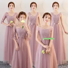 ブライズメイドドレス 結婚式 ロングドレス 演奏会 ブライズメイド ドレス ロング カラードレス ピアノ 発表会 パーティー グレー