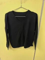 Vネック ニット トップス 女性 ウール100% フィット 長袖 セーター 秋冬 きれいめ カジュアル ko1