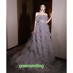 カラードレス ロングドレス プリンセスドレス ピンク フリル 結婚式 二次会 発表会 演奏会 ウェディングドレス ウエディングドレス