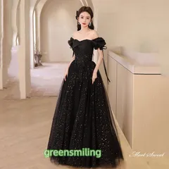 カラードレス ロングドレス パーティードレス 半袖 ブラック チュール ウェディングドレス ウエディングドレス 結婚式 二次会 花嫁