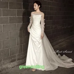 ウェディングドレス ウエディングドレス 二次会 結婚式 前撮り ブライダル ロングドレス 花嫁 スレンダードレス スレンダーラインドレス