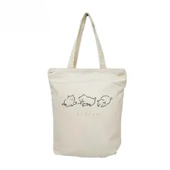 トートバッグ 猫柄 A4 キャンバス エコバッグ ファスナー 軽量 手提げバッグ サブバッグ 猫 ネコ アニマル 動物 天ファスナー キャンバス (こねこ(キナリ)) [こねこ(キナリ)]