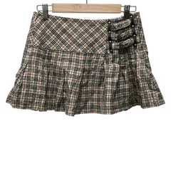 バーバリーブルーレーベル ミニスカート サイズ38 M レディース美品  - ベージュ×黒×ボルドー 一部合皮/チェック柄/プリーツ