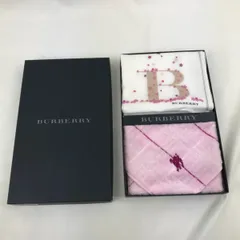 松前231　BURBERRY　バーバリー　ハンカチ　ハンドタオル　2点セット　ピンク　白　オフホワイト　桜　馬上の騎士　かわいい　レディース　ギフト　プレゼント　かんてい局松前R56号店