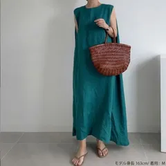 ノンスリーブワンピース 夏 ミディ丈 スリット ノーカラーベストワンピ 大人カジュアル 無地 レディー ko1