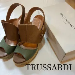 トラサルディ　TRU TRUSSARDI STILE 　本革ジュートサンダル　ウエッジサンダル　 25cmのサムネイル