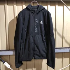 1347 adidas ジップアップパーカー ブラック M アディダス フルジップ ワンポイント プリントロゴ スポーツ 古着卸 アメリカ仕入