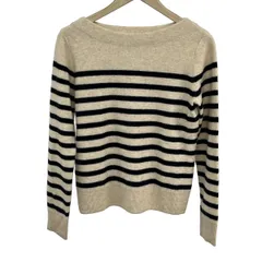 VINCE(ヴィンス) 長袖セーター サイズS レディース - ベージュ×黒 クルーネック/カシミヤ/ボーダー