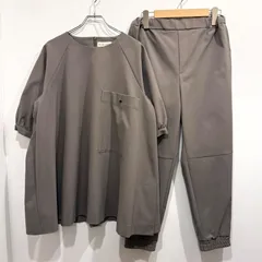 ear PAPILLONNER イアパピヨネ SUM1 STYLE スミスタイル パンツセットアップ 日本製 ポケットボタンAライントップス シンプルジョガーパンツ グレー【送料込み】