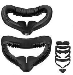 セット （黒） 1アクセサリ in 7 専用 汚れ防止 光漏れを軽減 洗濯可能 通気性 交換用 PUフォーム交換パッド VRレンズカバー 光漏れ防止パッド フェイシャルインターフェイスブラケット に対応フェイスクッション 2 Quest AMVR