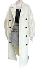 【新品・タグ付き】DURAS ロングコート 袖ボリューム ホワイト 美シルエット