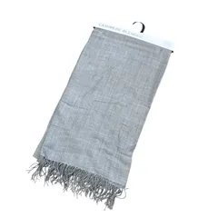 【未使用品】ユニクロ カシミヤブレンド ビッグストール 188×70cm ライトグレイ/レッド/グリーン