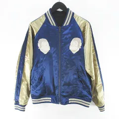 ベンデイビス BEN DAVIS リバーシブル ジャケット スカジャン 薄手 S 黒系 ブラック ジップアップ ブルゾン