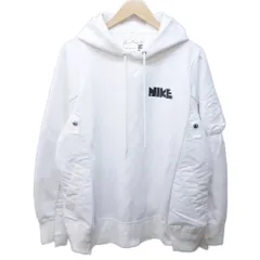 ナイキ NIKE × サカイ sacai コラボ 20AW NRG HOODY 再構築 フーディ パーカー ドッキング 切替 ロゴプリント S 白 ホワイト CW2419-100 1230