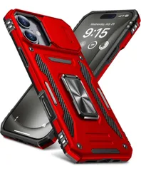 ★iPhone 16 Plus 用のケース リング付き 衝撃吸収 耐衝撃 スタンド機能 米軍MIL規格 アイフォン 16 plus 用のケース 全面保護 360°回転 滑り落ちにくい 人気 おしゃれ 携帯カバー 赤