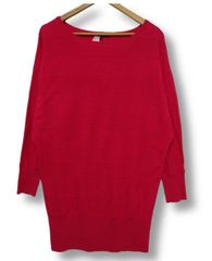 ④【送料無料】icb アイシービー オンワード樫山 カシミヤ 羊毛  ロングニット セーター チュニック ボーダー ピンク レディースLサイズ ■管理番号L29692AWS26-251229-50（510）