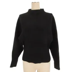 グリーンレーベルリラクシング ユナイテッドアローズ green label relaxing ボトルネック ニット 長袖 セーター ブラック 251226E ■FF