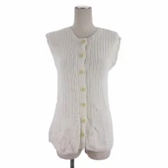 マカフィー MACPHEE トゥモローランド リネン ニット ベスト S ホワイト ■FF