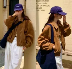 新品 ) スウェード ブルゾン ジャケット ブラウン