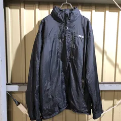 1350 FILA ナイロンジャケット ブラック XXL フィラ フルジップ ワンポイントロゴ フリース 古着卸 アメリカ仕入