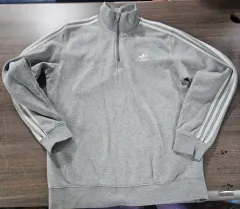 アディダス ハーフジップ スウェット ジャージ ストライプ Tシャツ L