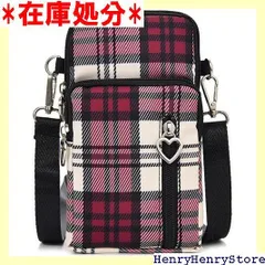 スマホポーチ レディース スマホバッグ スマホ ショルダーポーチ スマホポシェット 携帯ポーチ 小さめ 軽量 防水 赤チェック 2707