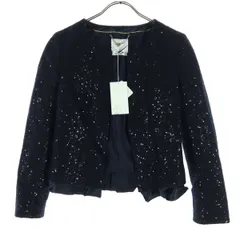 未使用 iCB アイシービー 日本製 長袖 スパンコール ショート丈 ジャケット 9 ブラック 参観 レディース 古着