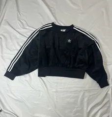 【220335】adidas アディダス  PRIMEGREEN 　長袖　コーデュロイ 　スウェット　プルオーバー　 スリーライン　サイズL  ・ ブラック