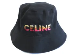 【218595】CELINE セリーヌ  エンブロイダリー　グラデーション　シークイン バケットハット スパンコールロゴ 国内正規品　L 2AUO1968P