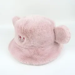 東京ディズニーリゾート ハット ミッキー 耳付き モコモコ ファンキャップ キャラクター グッズ 帽子 レディース 58cmサイズ ピンク Disney 【中古】