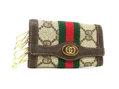 新品未使用品　箱付き　GUCCI グッチ　キーケース　レザー　シェリーライン 中古】GUCCI グッチ キーケース 6連【ほぼ新品】シェリーライン