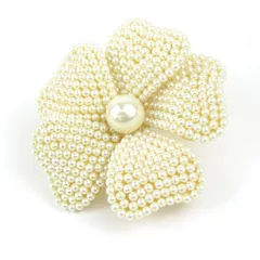 ヴァンドームブティック フラワー ブローチ コサージュ パールモチーフ 花 ブランド レディース ホワイト VENDOME BOUTIQUE 【中古】