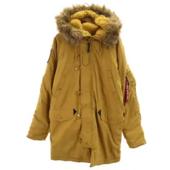 ALPHA INDUSTRIES INC アルファインダストリーズ 中綿コート M マスタード メンズ 古着