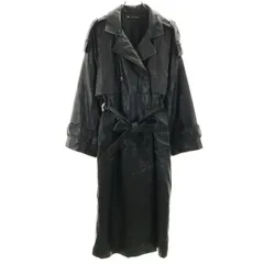 ZARA ザラ フェイクレザー トレンチコート M ブラック レディース 古着