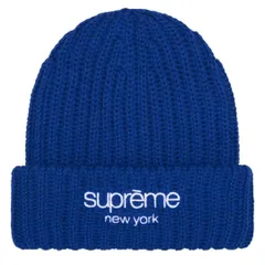 GQ4803◇Supreme : Chunky Rib Classic Logo Beanie◇Royal シュプリーム チャンキーリブ クラシックロゴ ビーニー ニットキャップ