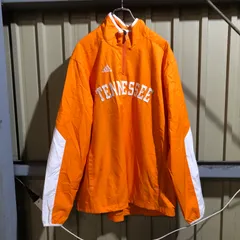 1355 adidas ハーフジップナイロントレーナー オレンジ L アディダス 刺繍ロゴ スポーツ 古着卸 アメリカ仕入