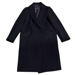 ZK12  エムズセレクト　m's select manteco マンテコ生地　ロングコート　黒　ウール75% ナイロン25% 上品 ビジネス カジュアル E228-016 レディース　サイズ38