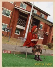 レトロムーン 童話風 レッドケープ ウールコート 森ガール morinogato ヴィンテージ